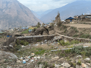 The dump site near the community health post