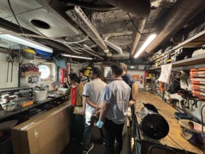 Detailed tour of the ship to the Plastic to Ghar (P2G) team